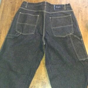 Vintage Y2K SEAN JOHN Hammer Loop Jeans 38x31 Black Denim NWT Baggy Wide Skater
